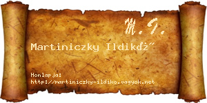 Martiniczky Ildikó névjegykártya